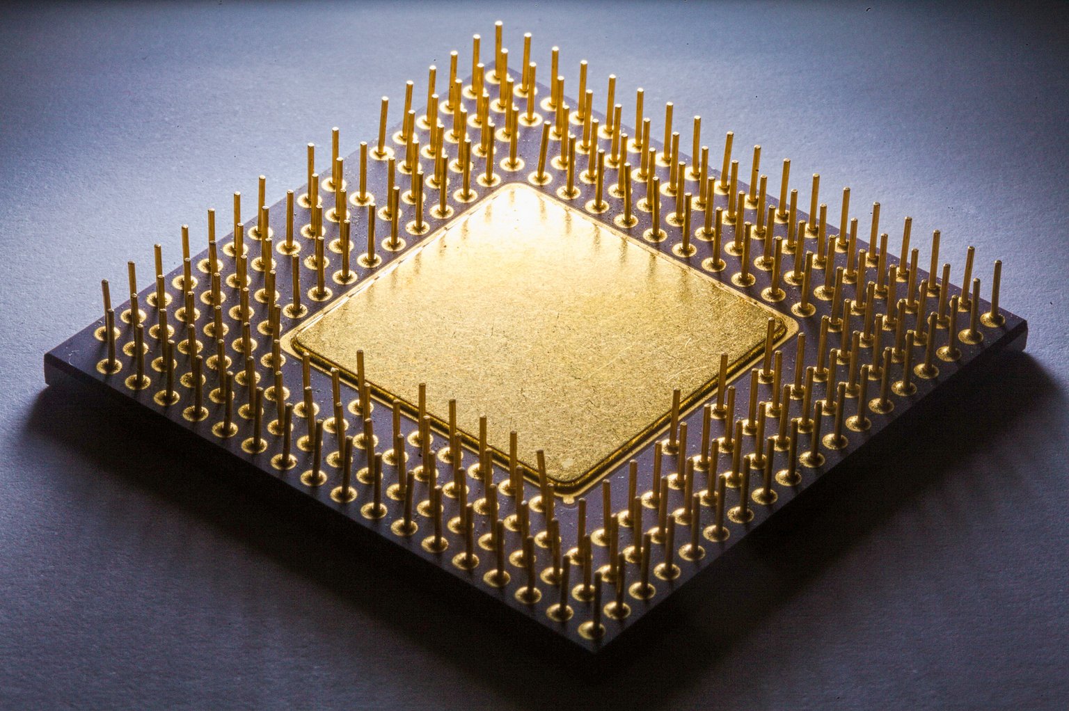 Ein Mikrochip in Detailaufnahme